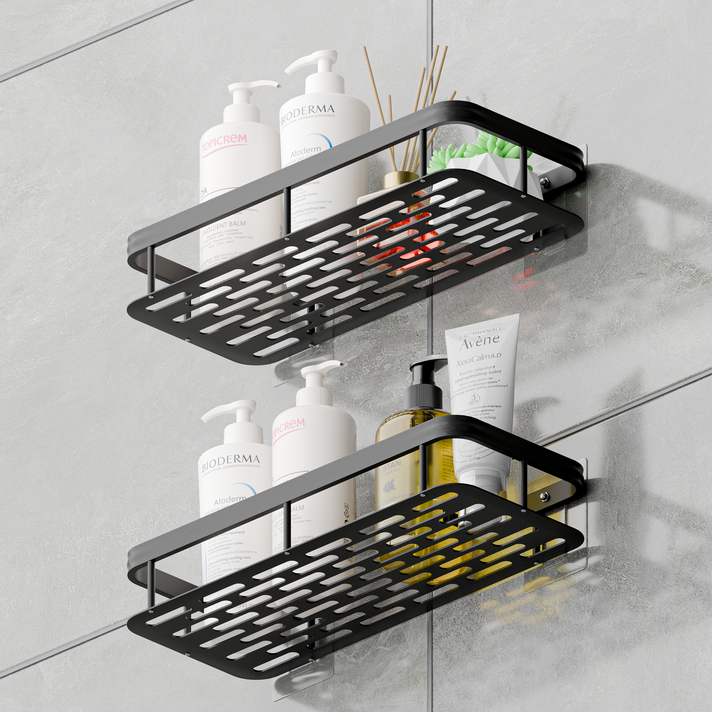 2-Pack Adhesive Shelf - Shower Caddy Organizer